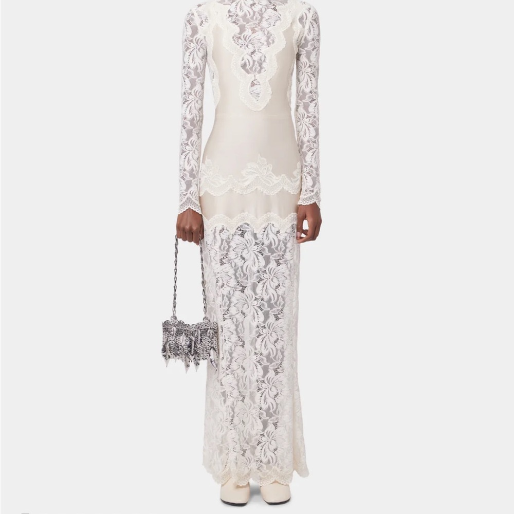 Paco Rabanne Cream Lace Maxi Dress - Picture 4 of 10